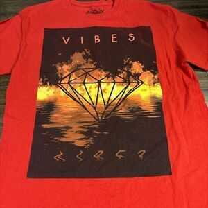 Popular Poison Graphic Tee T-shirt Men's L Large Vibes‎ Diamond Fire Water Red